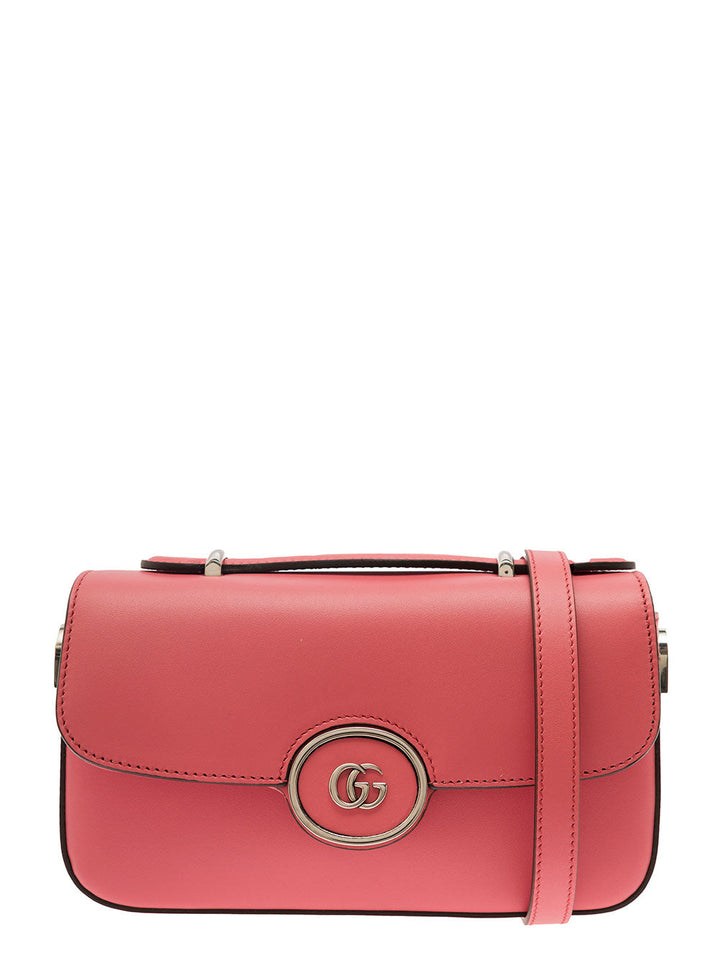 Gucci Women 'Petite Gg' Mini Pink Shoulder Bag With Double G Detail In Leather Woman