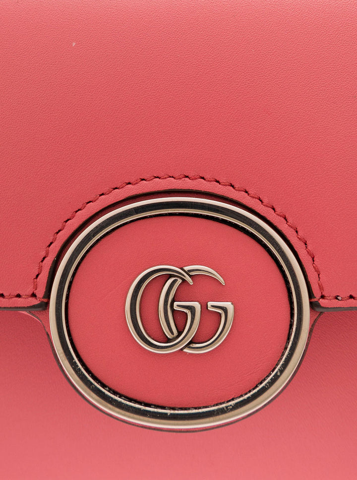 Gucci Women 'Petite Gg' Mini Pink Shoulder Bag With Double G Detail In Leather Woman