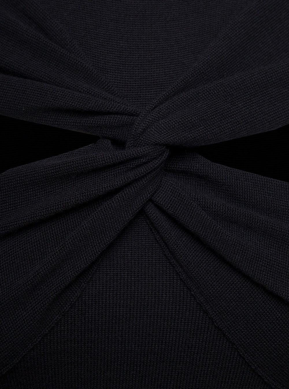 Coperni Women Mini Black Dress With Mock Neck And Twisted Cut-Out In Wool Woman