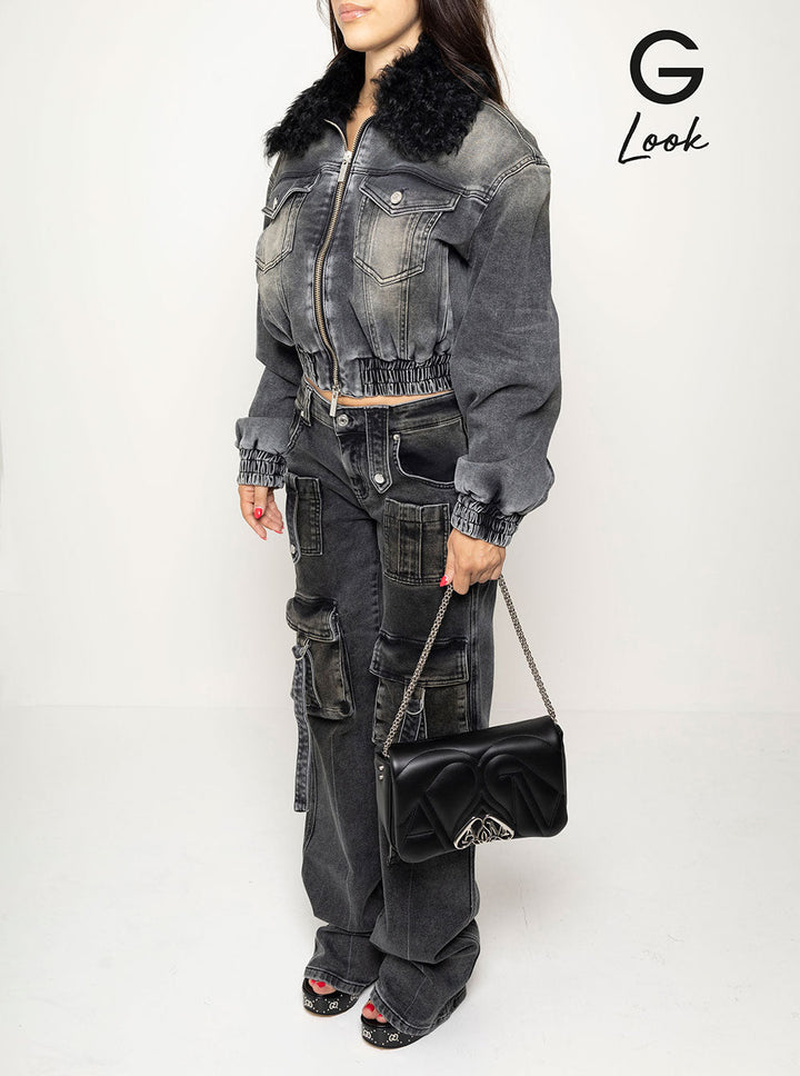 Alexander Mcqueen Women 'The Seal' Black Shoulder Bag With Seal Detail In Matelassé Leather Woman