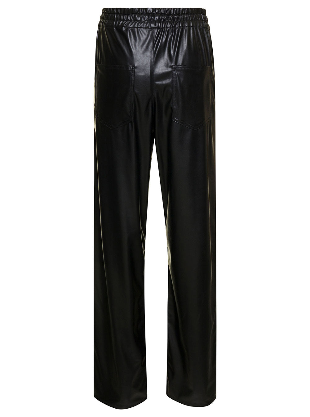 Isabel Marant Etoile Women 'Brina' Black Pants With Drawstring Closure In Shiny Faux Leather Woman