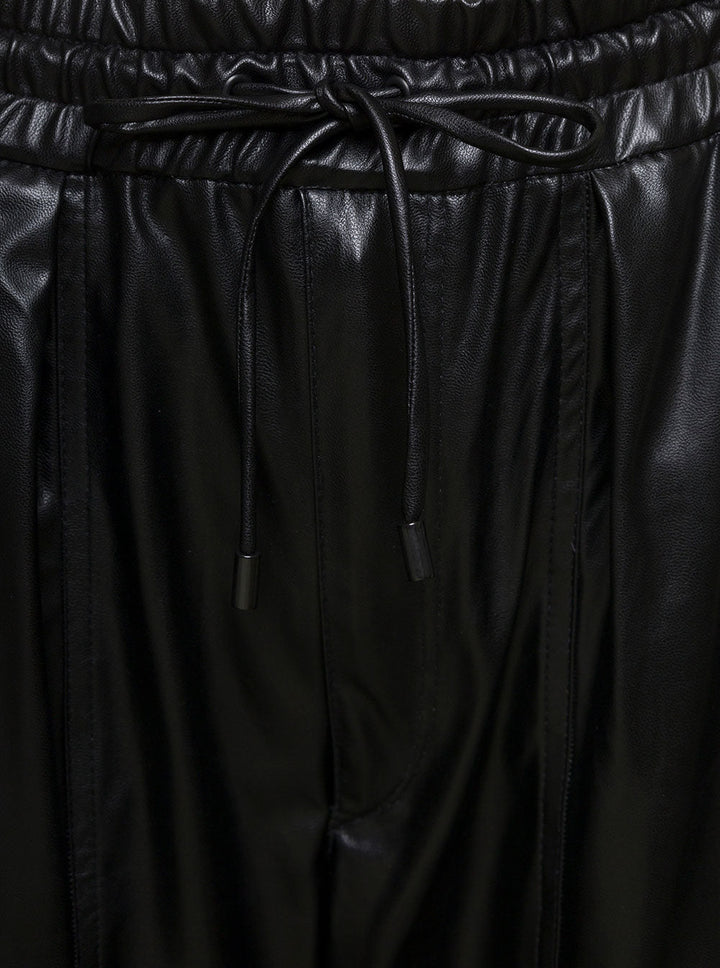 Isabel Marant Etoile Women 'Brina' Black Pants With Drawstring Closure In Shiny Faux Leather Woman