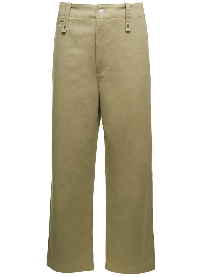 Burberry Men Beige Wide-Leg Pants In Cotton Man