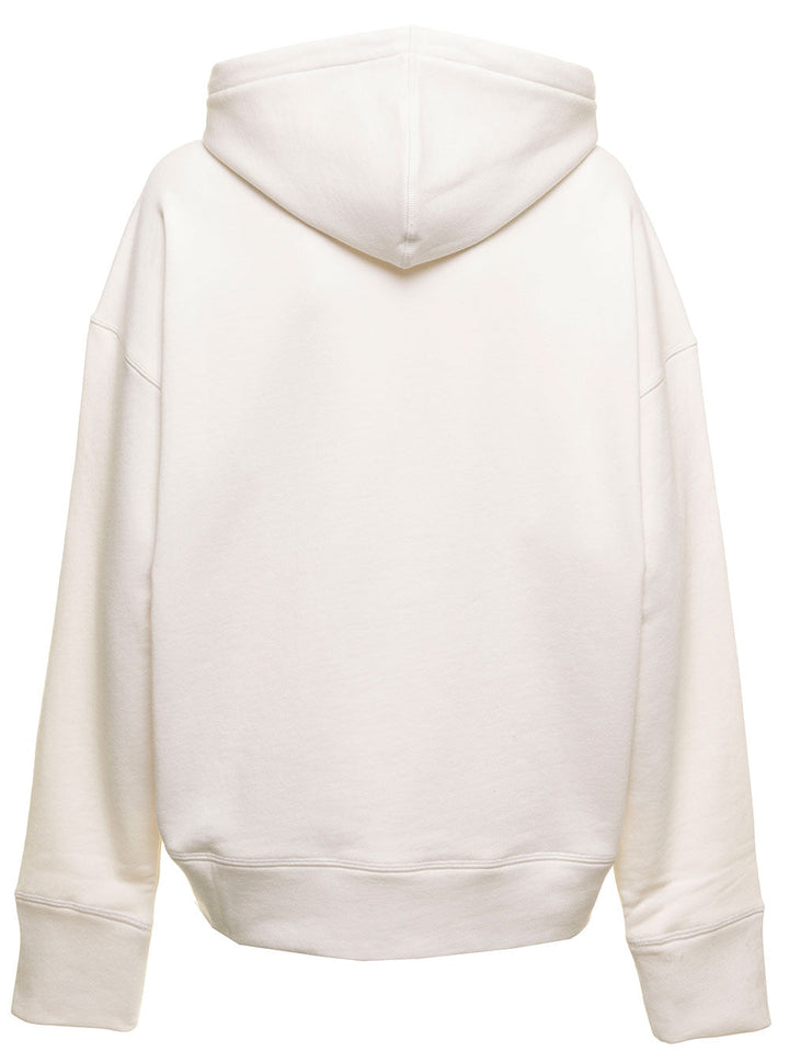 Jil Sander Women Jil Sander Woman's White Cotton Hoodie With Logo Print