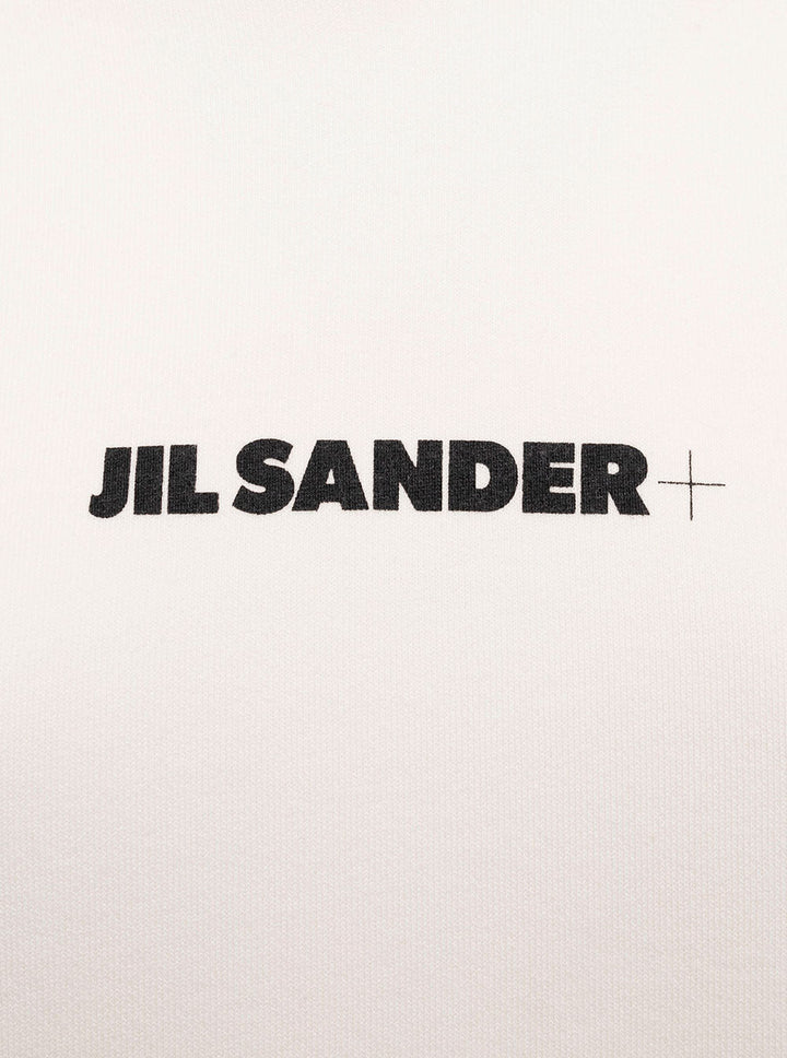 Jil Sander Women Jil Sander Woman's White Cotton Hoodie With Logo Print