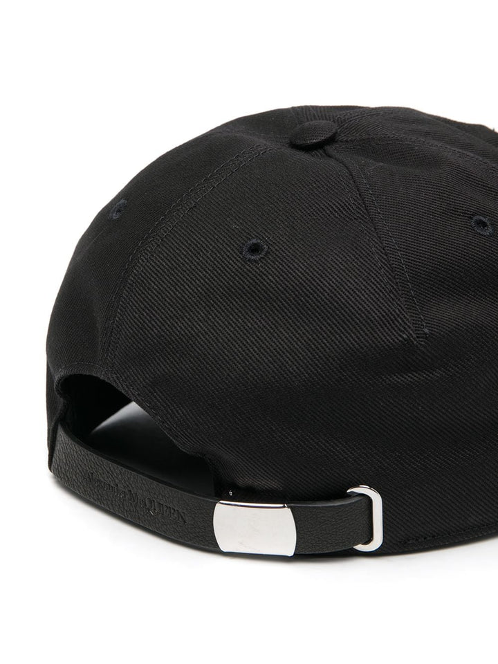 Alexander Mcqueen Men Oversize Black Jersey  Hat With  Logo Alexander Mcqueen Man