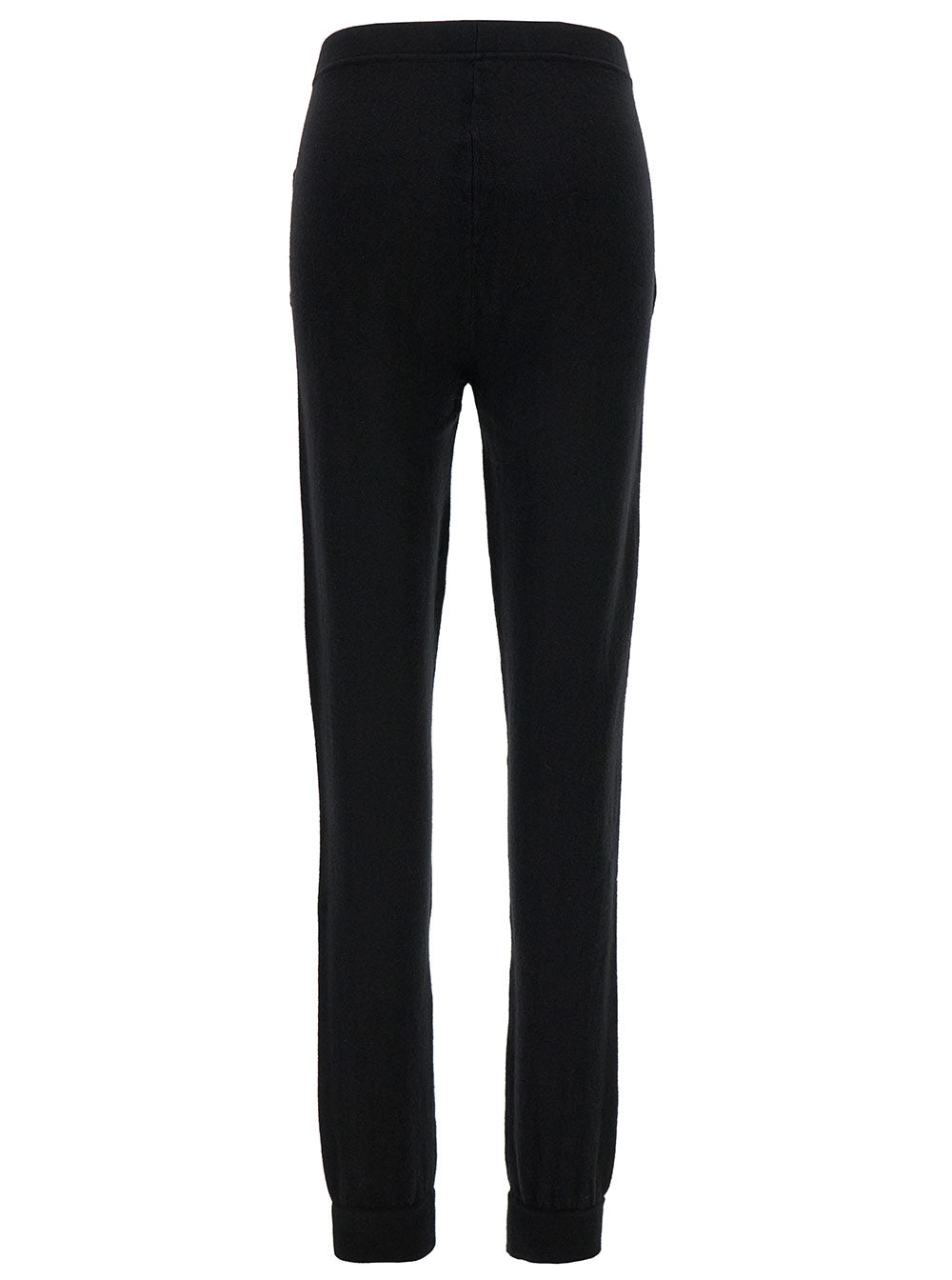 Saint Laurent Women Black High-Waisted Leggings With Pockets In Cashmere Woman