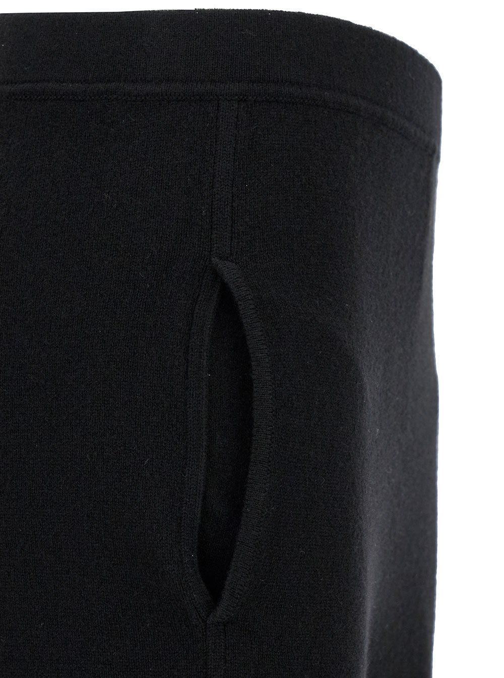 Saint Laurent Women Black High-Waisted Leggings With Pockets In Cashmere Woman