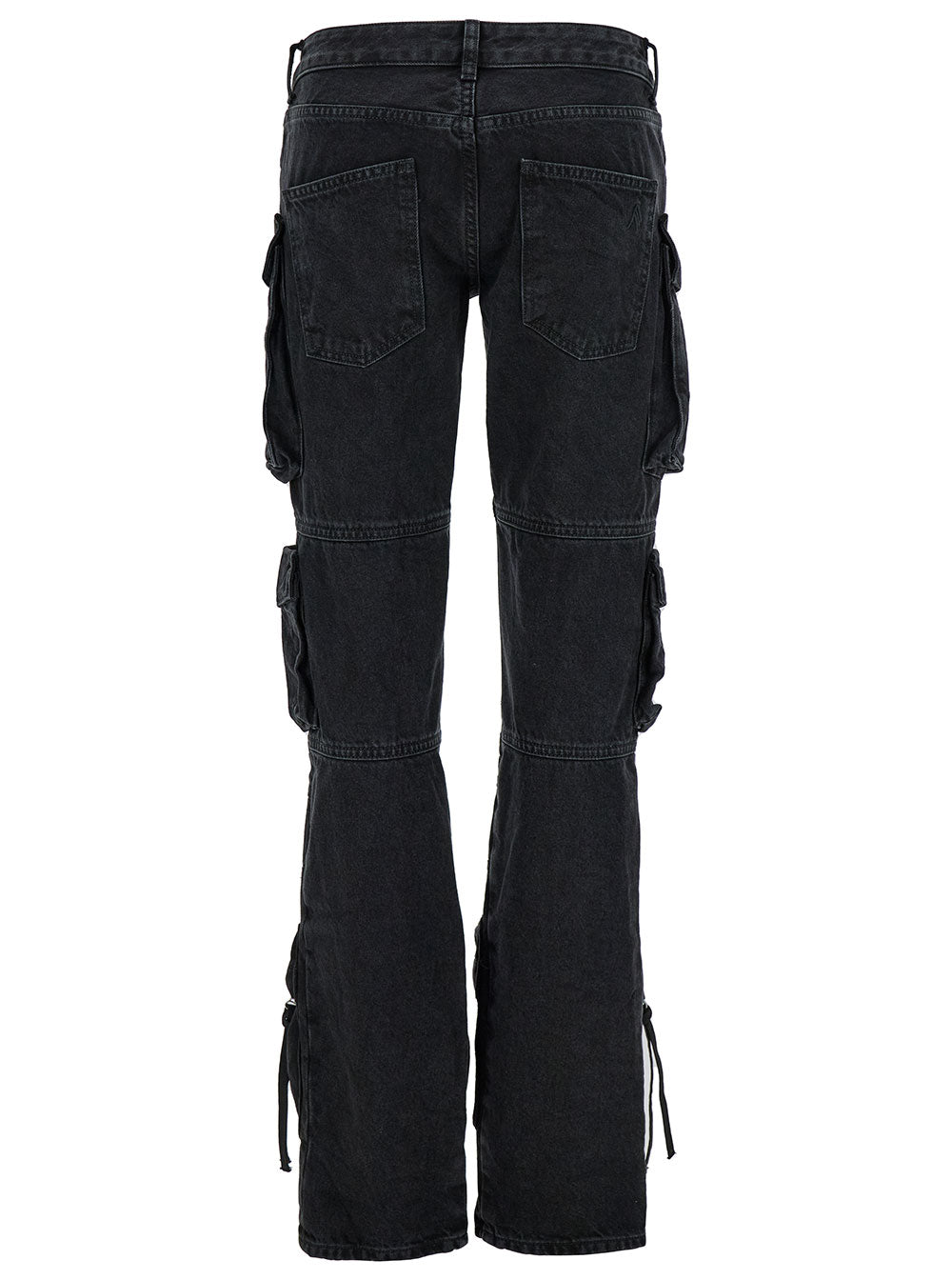The Attico Women 'Essie' Black Fitted Jeans With Cargo Pockets In Denim Woman