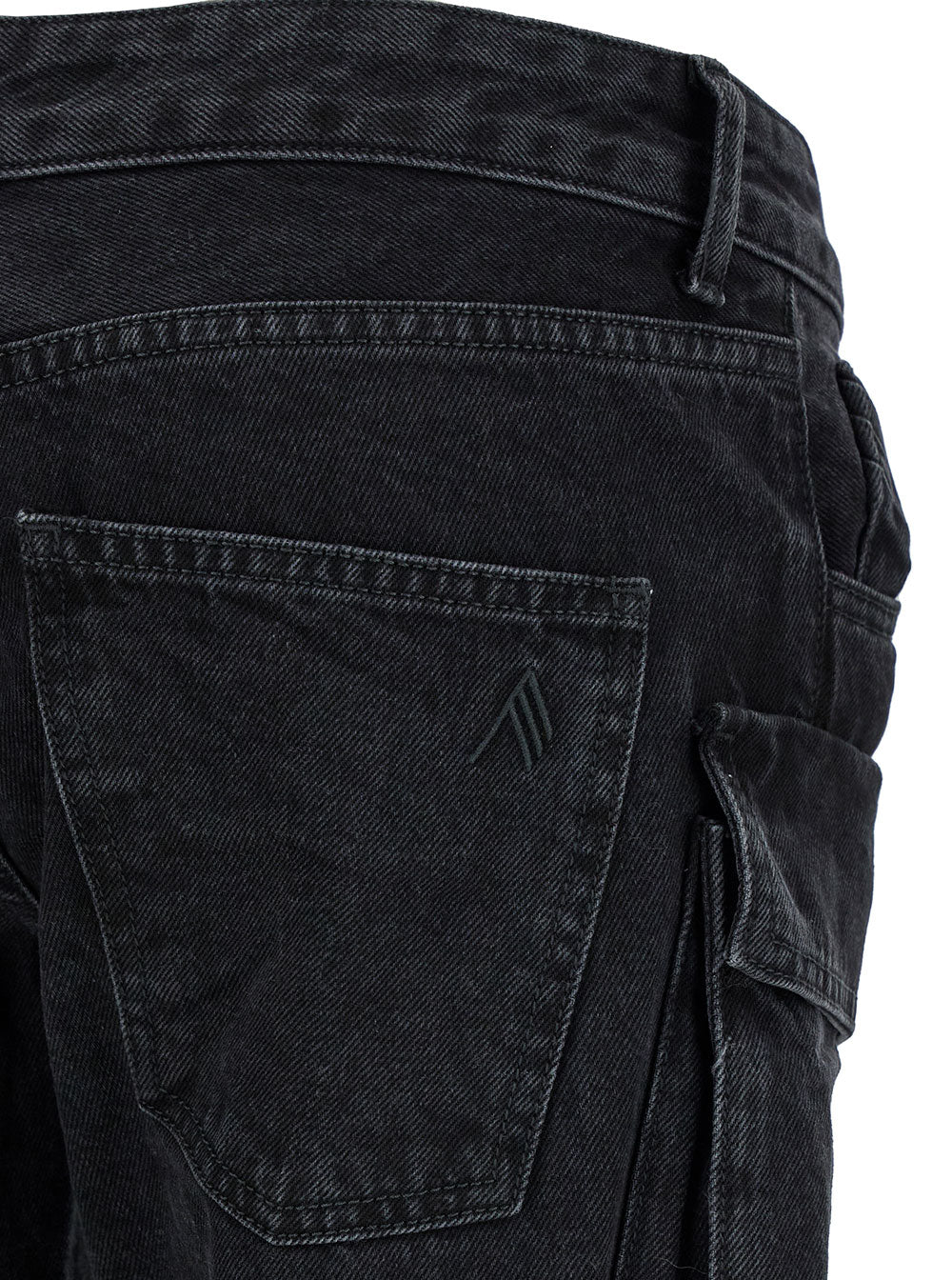 The Attico Women 'Essie' Black Fitted Jeans With Cargo Pockets In Denim Woman