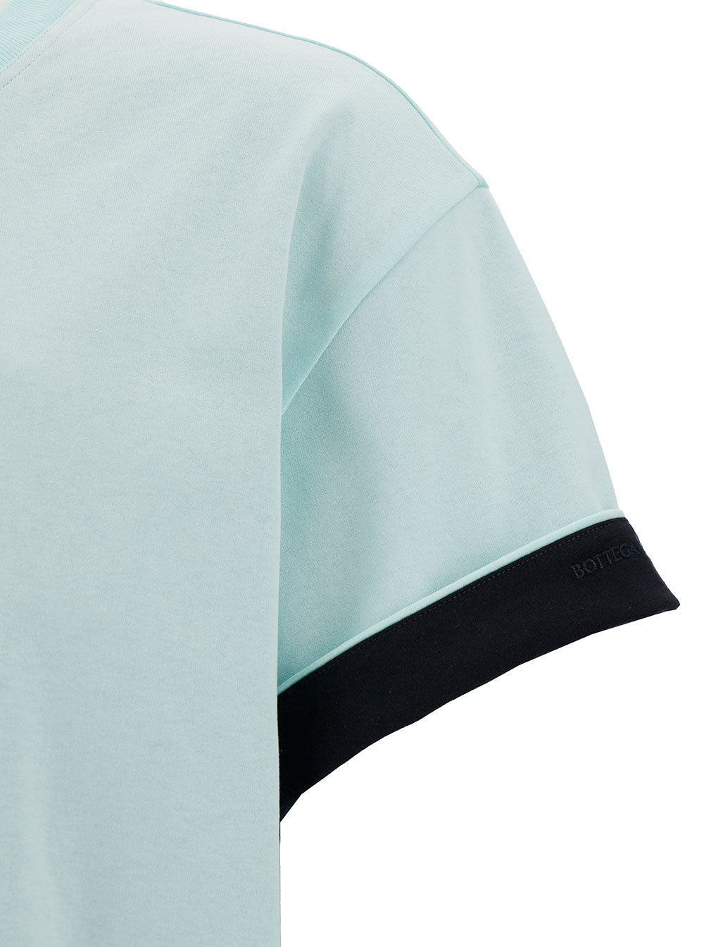 Bottega Veneta Men Light Blue Double Layer T-Shirt In Cotton Man
