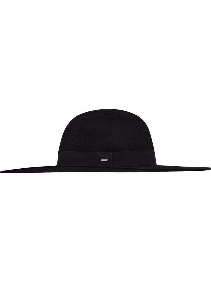 Saint Laurent Women Asymmetrical Hat With Gros Grain Ribbon Detail