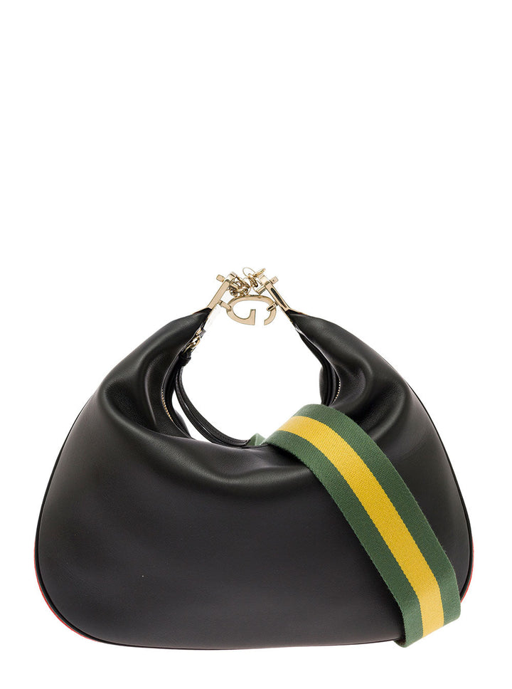 Gucci Women 'Large Attache' Black Crossbody Bag With G Hook Closure In Leather Man