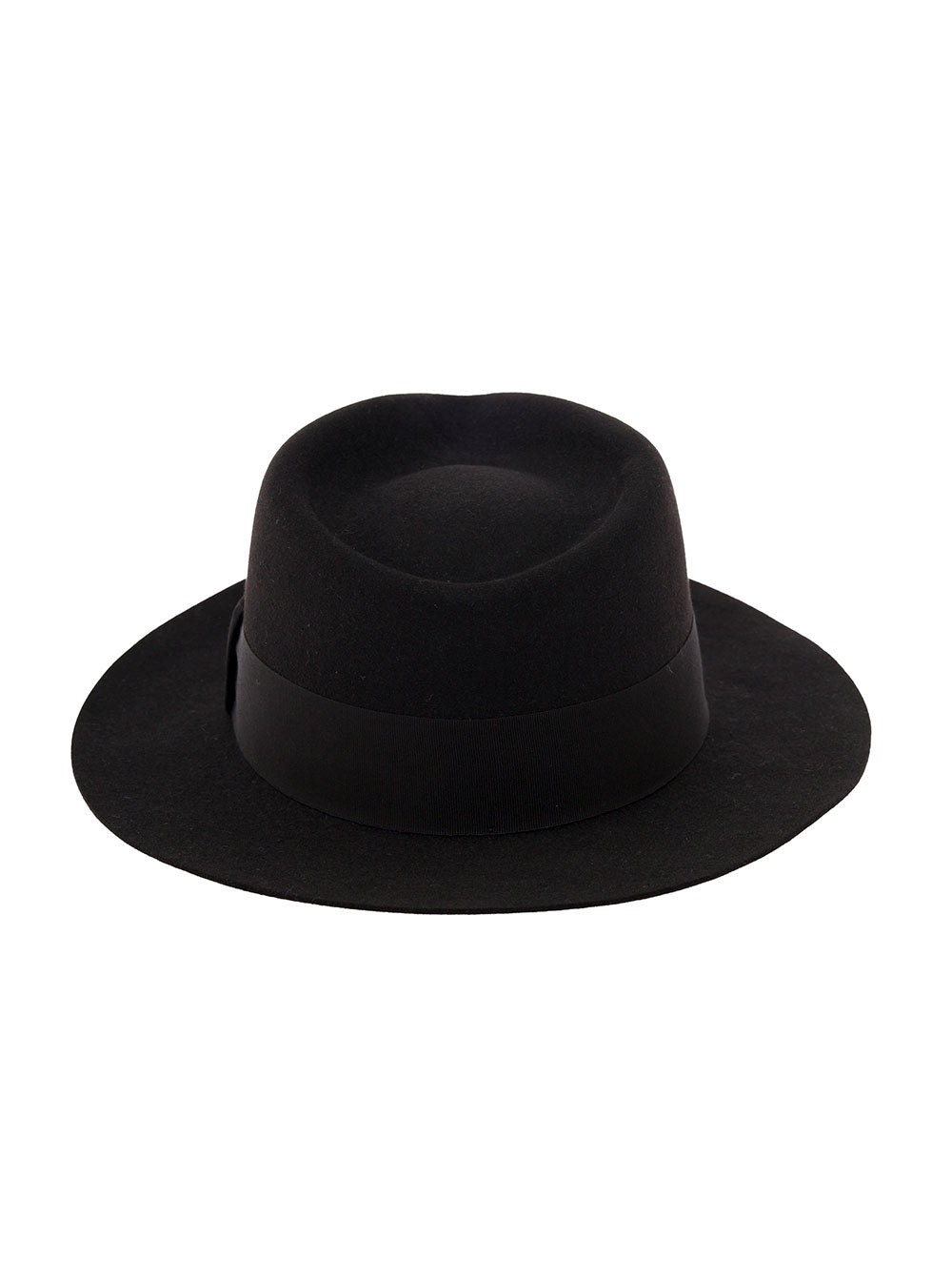 Saint Laurent Women Black Fedora Hat With Engraved Logo In Felt Woman