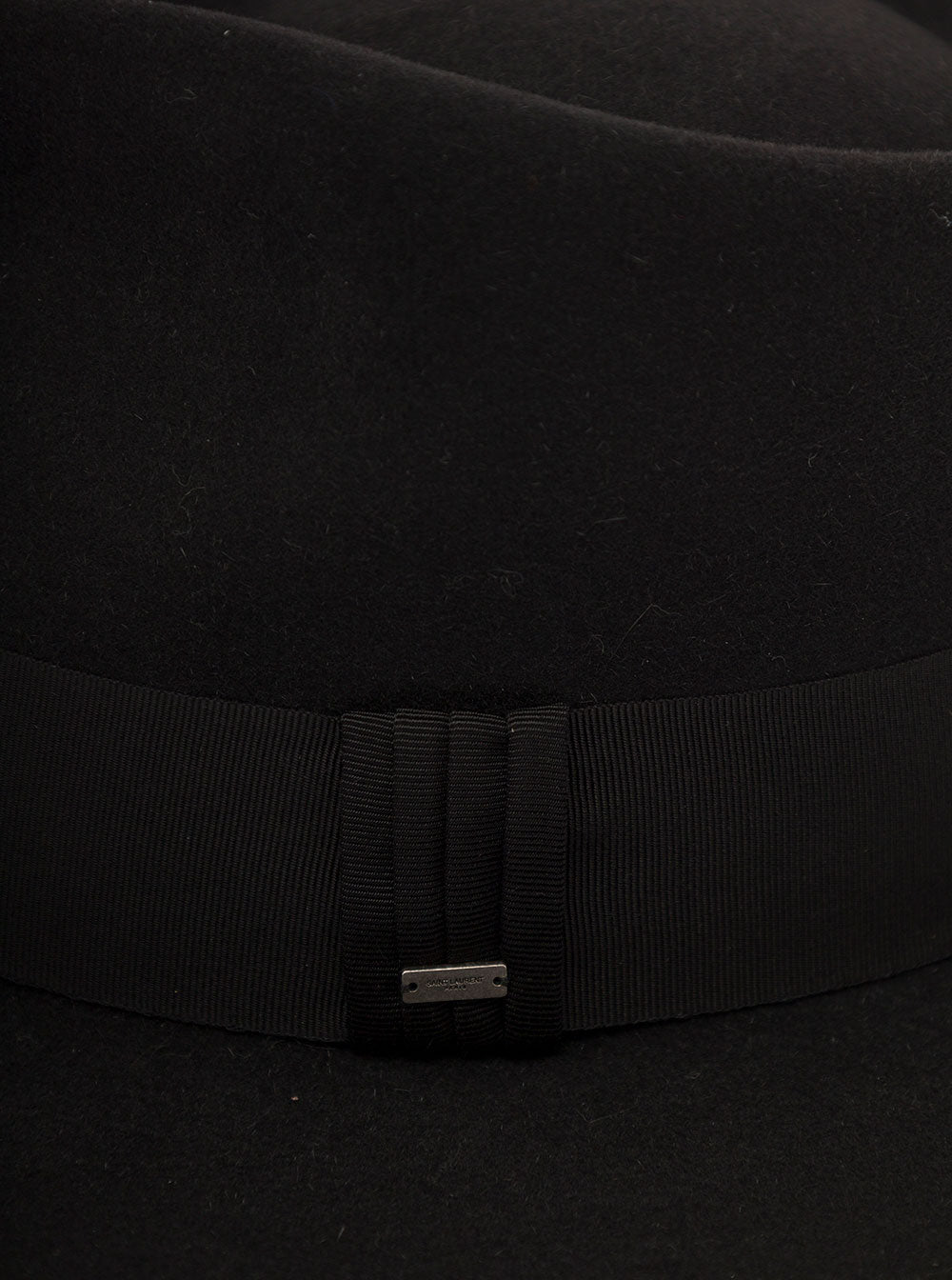 Saint Laurent Women Black Fedora Hat With Engraved Logo In Felt Woman