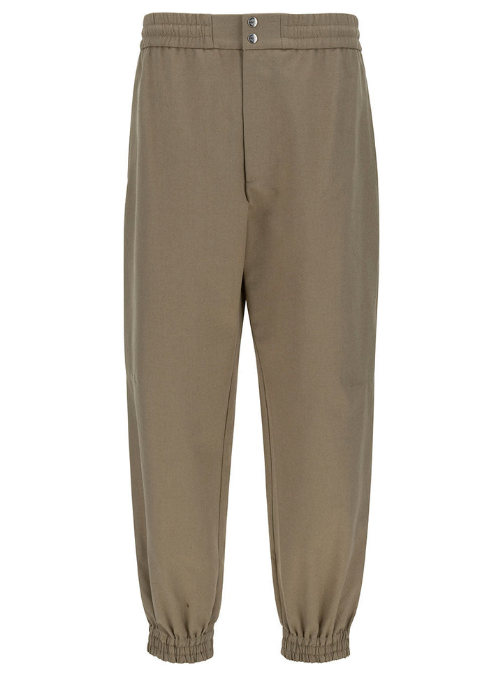 Alexander Mcqueen Men Beige Cargo Pants With Elastic Waistband In Cotton Man