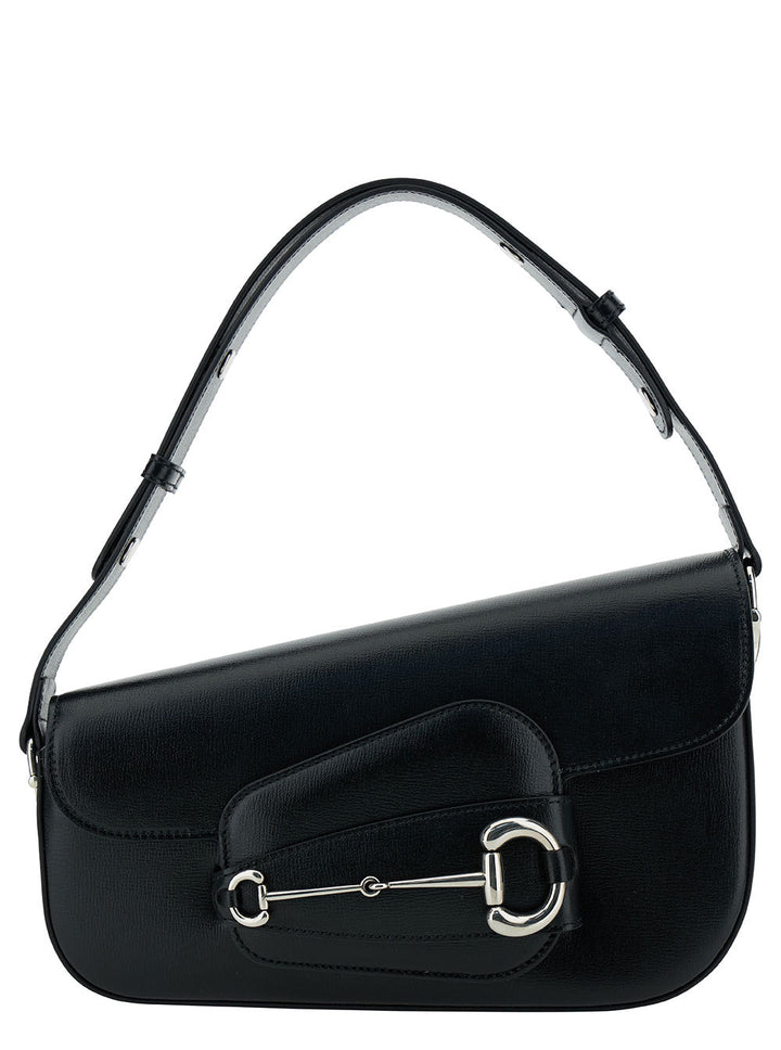 Gucci Women 'Gucci Horsebit 1955 Small' Black Shoulder Bag With Horsebit Detail In Leather Woman