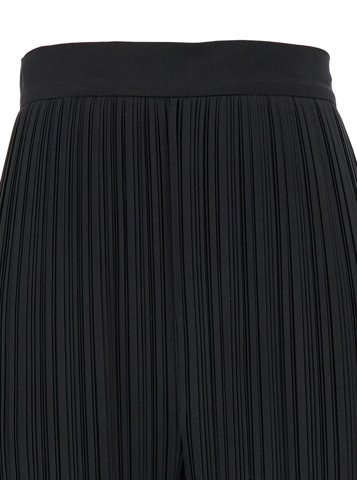 Lanvin Women Black Pleated Pants With Invisible Zip In Crêpe De Chine Woman
