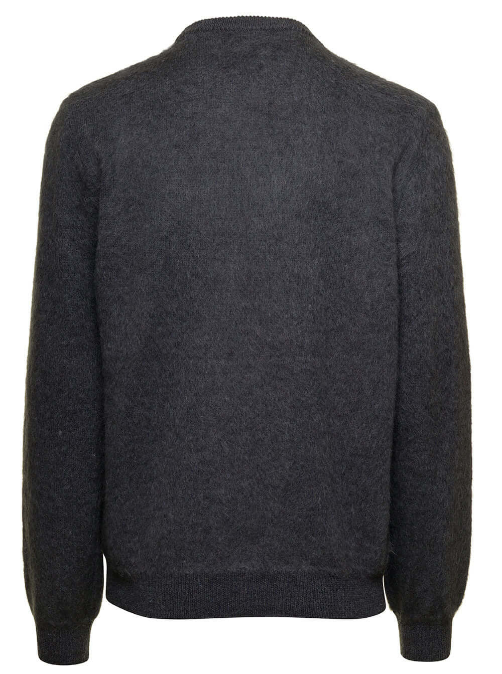 Fendi Men Grey Sweater With Jacquard Ff Motif In Wool Man