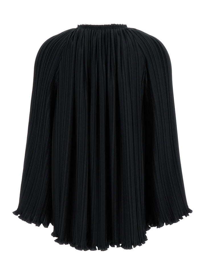 Lanvin Women Long Sleeve Pleated Blouse Open Neck