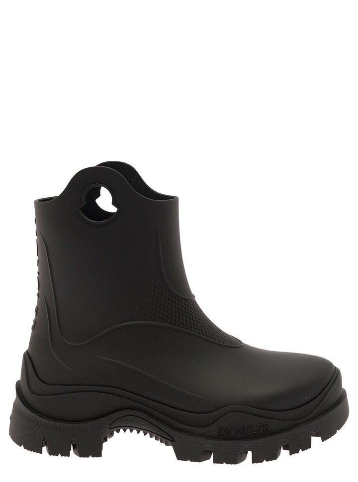 Moncler Women 'Misty' Black Rain Boots With Logo Detail In Rubber Woman