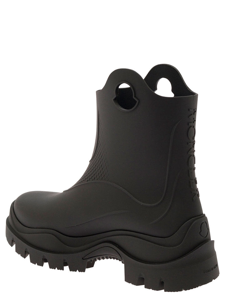 Moncler Women 'Misty' Black Rain Boots With Logo Detail In Rubber Woman