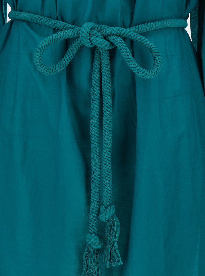 Isabel Marant Etoile Women Blue 'Adeliani' Belted Mini Dress In Cotton Blend Woman