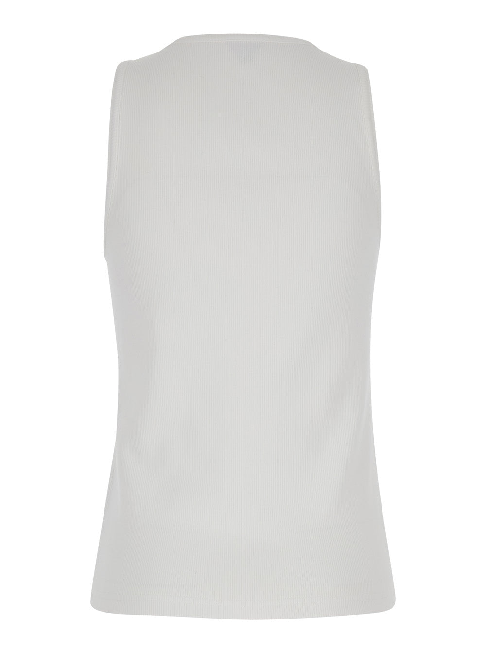 Bottega Veneta Women White Ribbed Tank Top With U Neckline In Cotton Woman Bottega Veneta