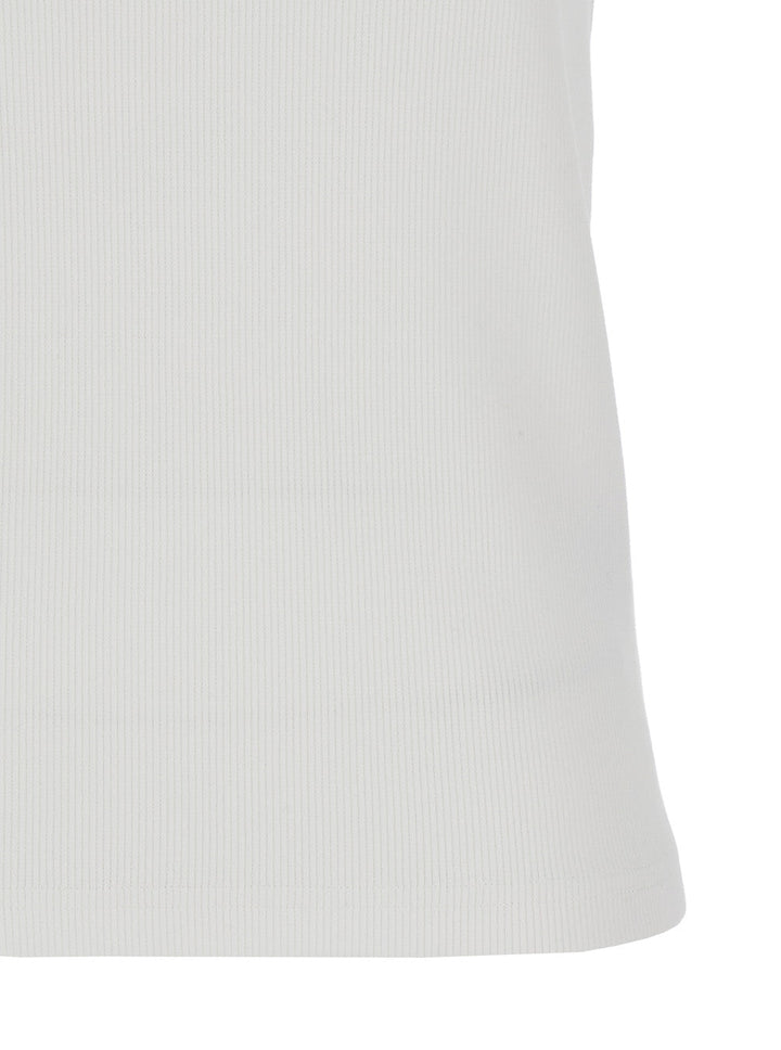 Bottega Veneta Women White Ribbed Tank Top With U Neckline In Cotton Woman Bottega Veneta