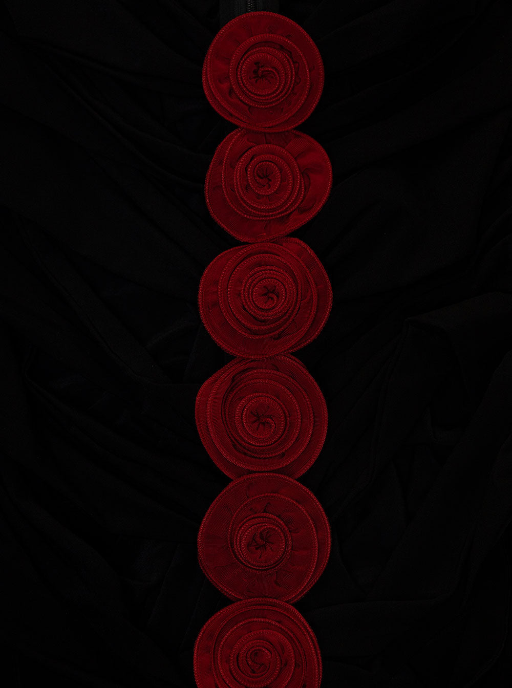 Magda Butrym Women Black Mini Dress With Signature Rose Appliqué In Viscose Woman