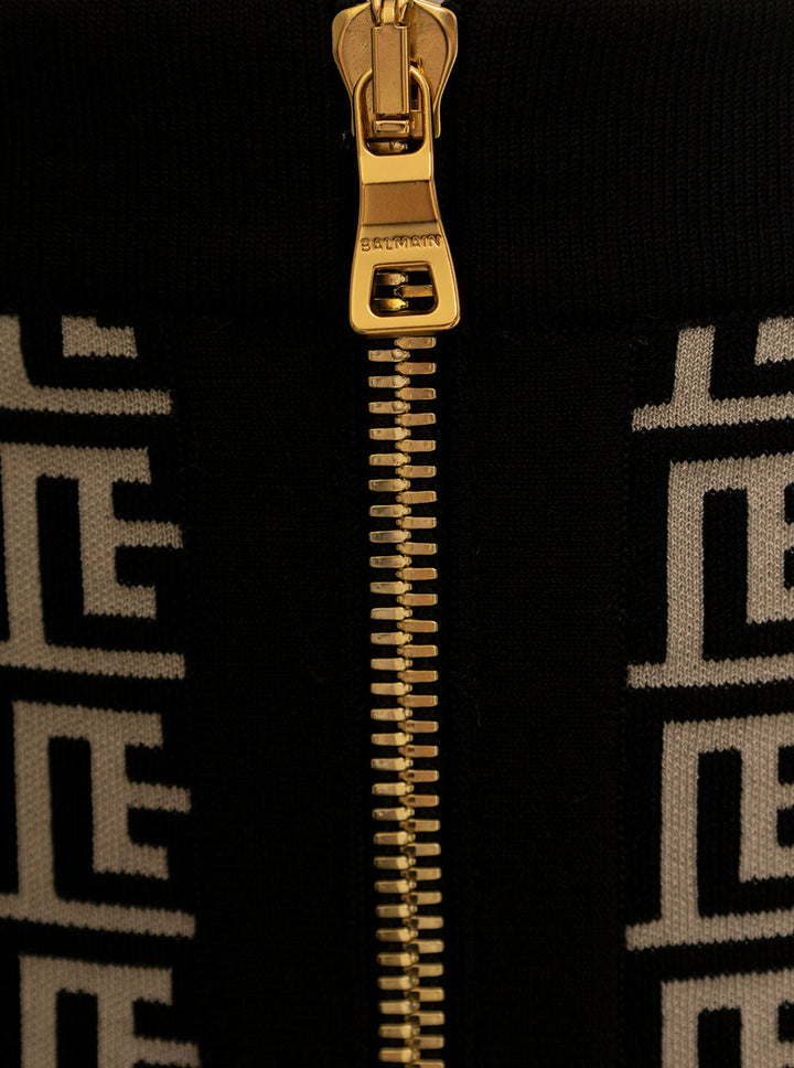 Balmain Women Balmain Woman's Monogram Wool Pencil Skirt With Zip