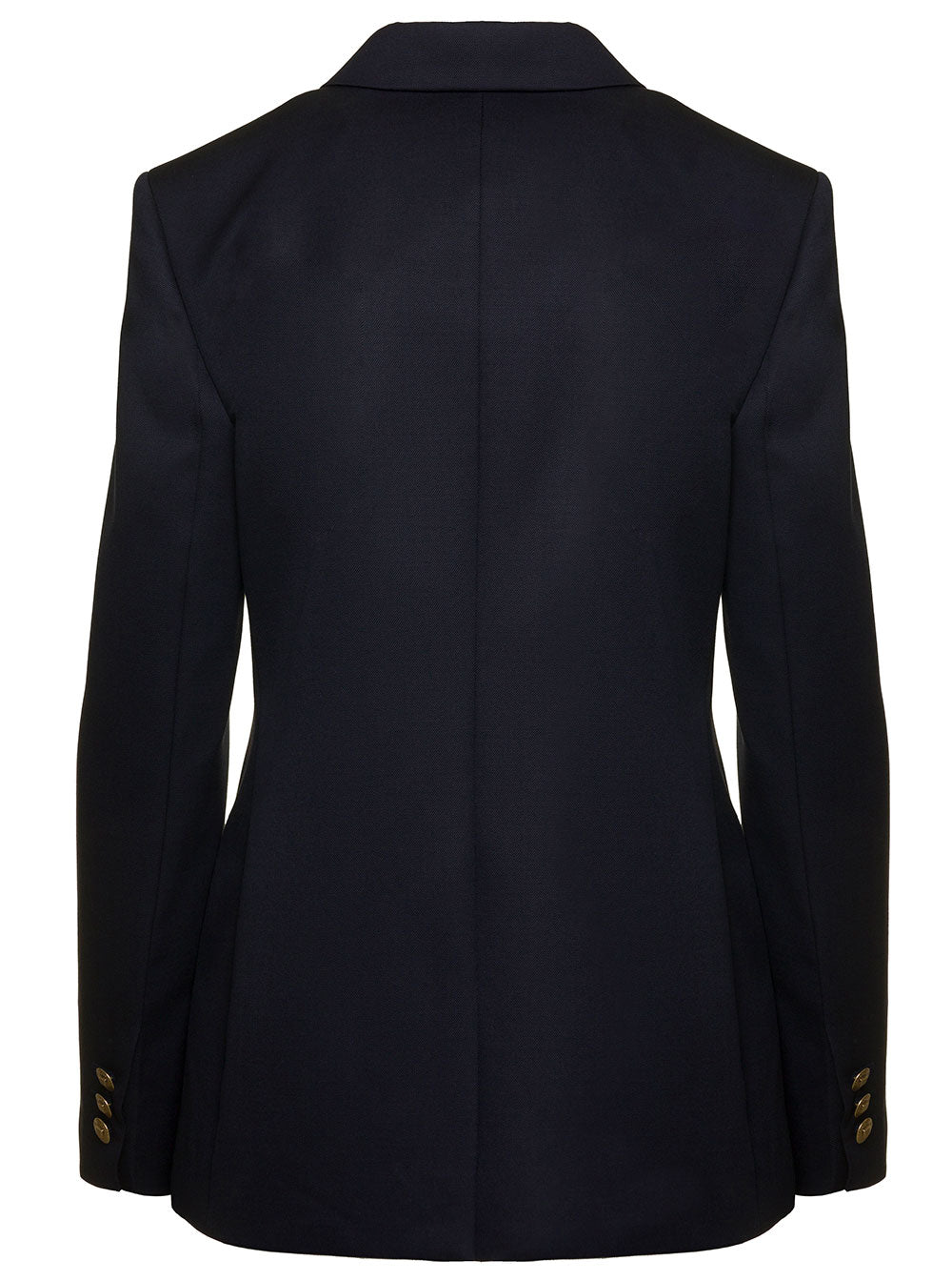 Givenchy Women Blue Double-Breasted Jacket With Branded Buttons In Wool Blend Woman