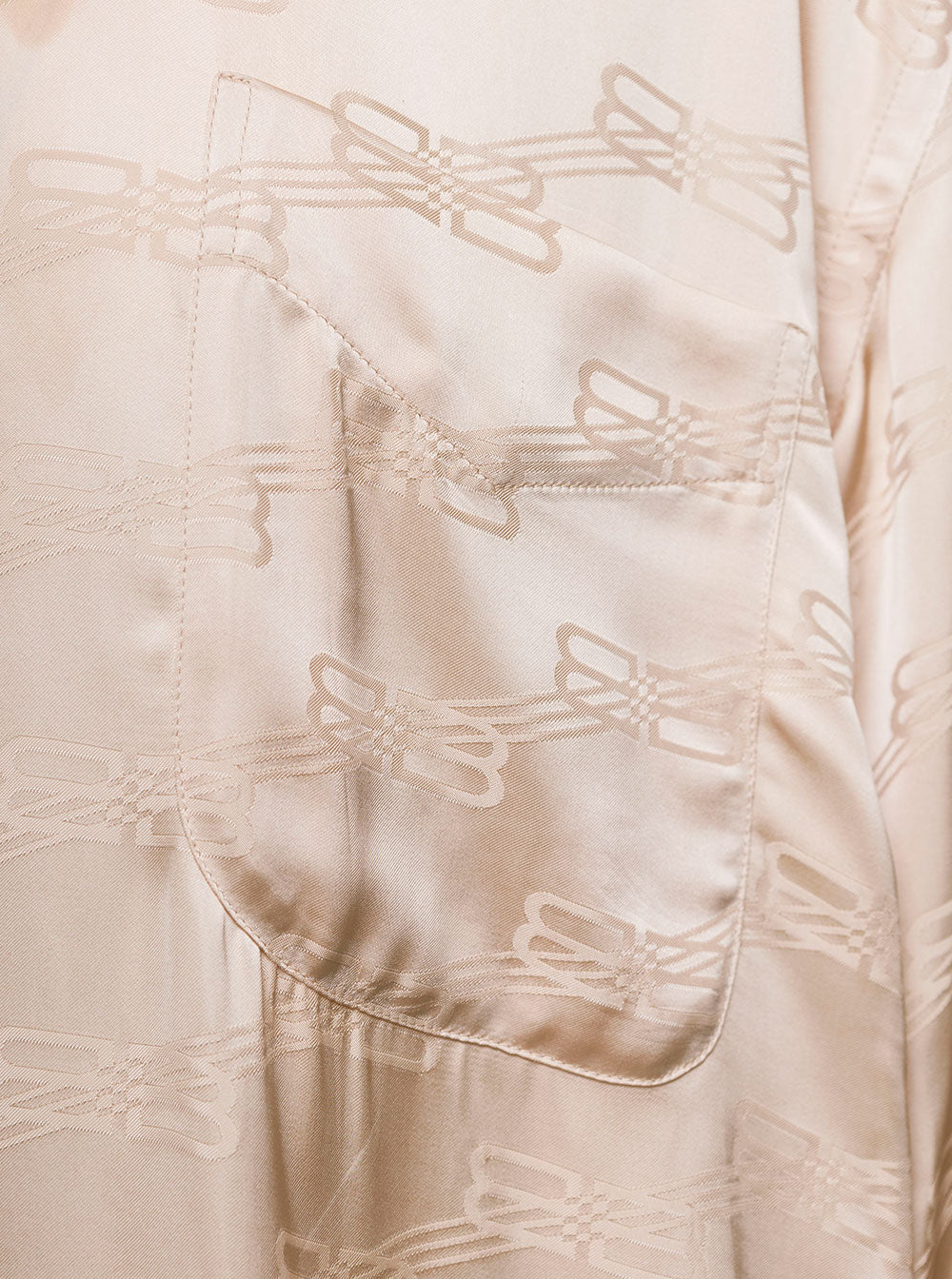 Balenciaga Women Beige Shirt With Logo Pattern In Viscose Woman