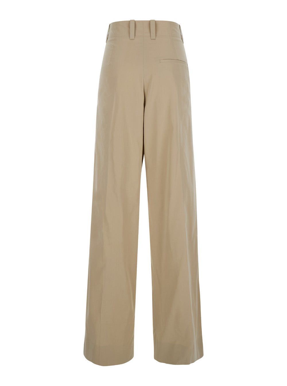 Bottega Veneta Women Beige High-Waisted Pants With Pinces In Cotton Woman