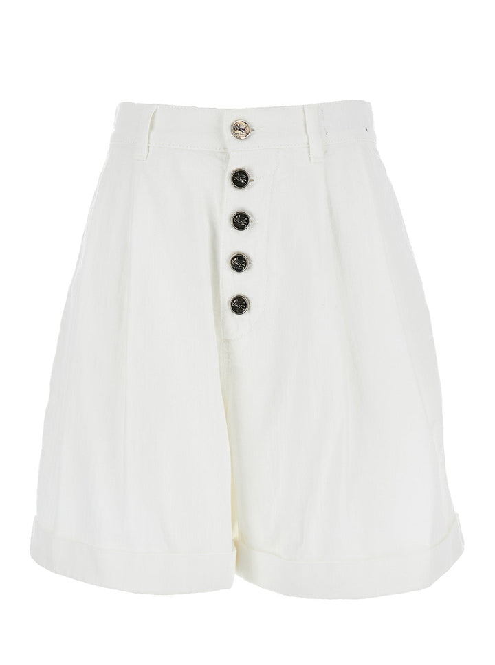 Etro Women White Bermuda Shorts In Cotton Woman