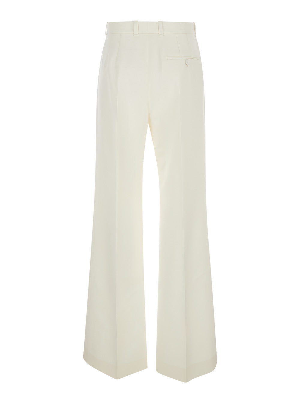 Chloé Women White Flared Trousers In Wool And Silk Woman