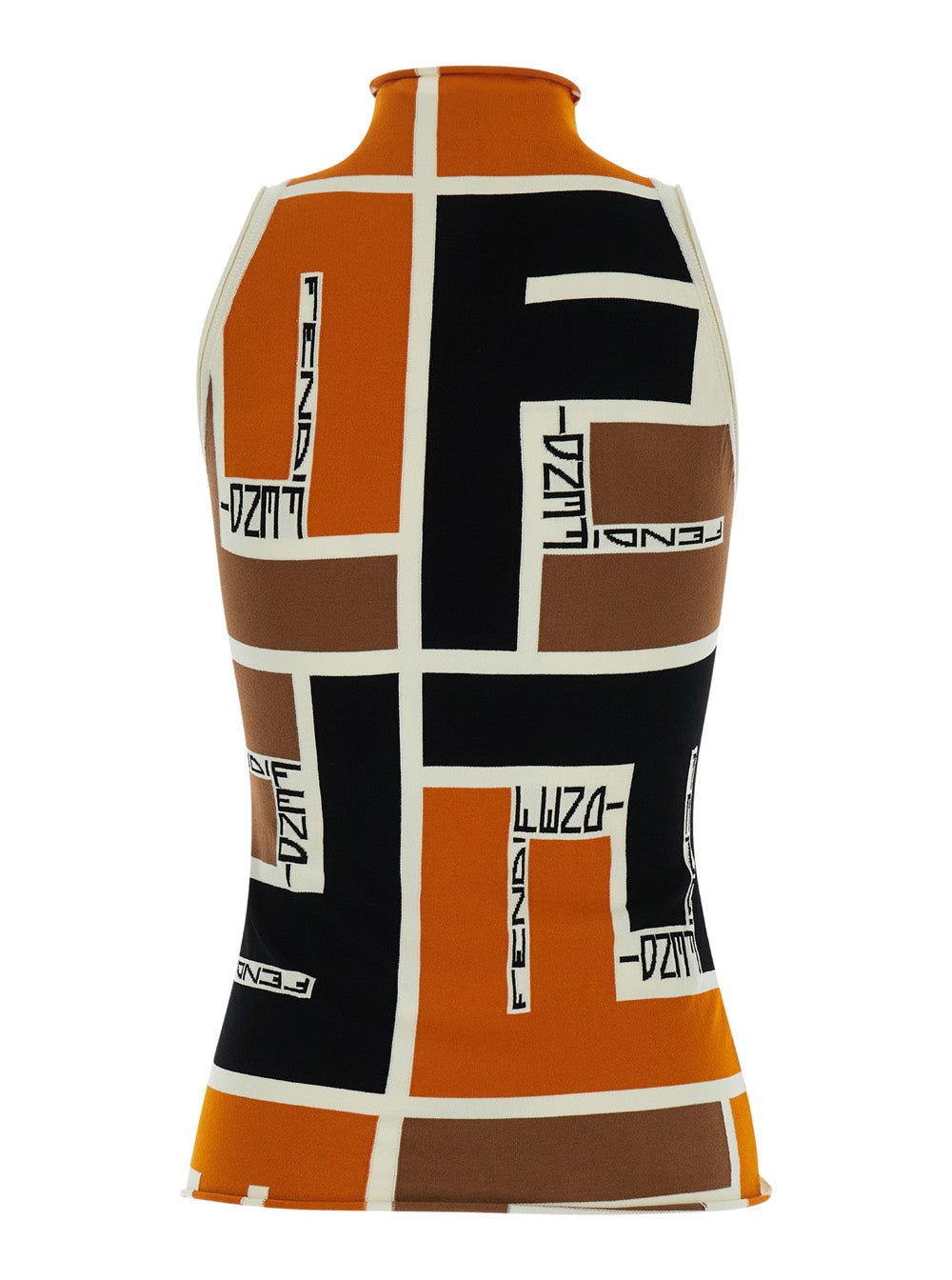 Fendi Women Multicolor Polo Neck Sweater In Viscose Blend Woman