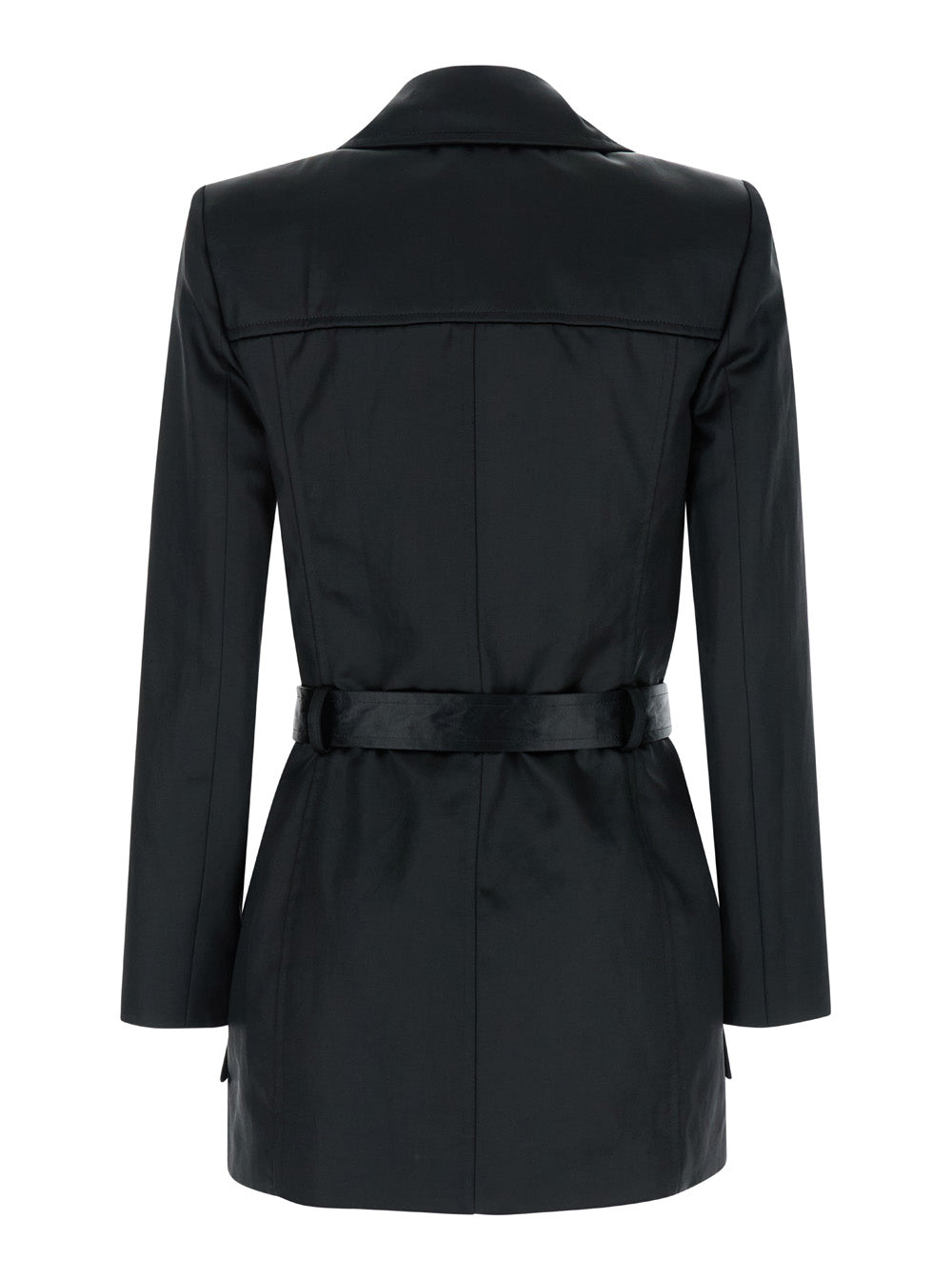 Saint Laurent Women Black Double-Breasted Jacket In Cotton Woman