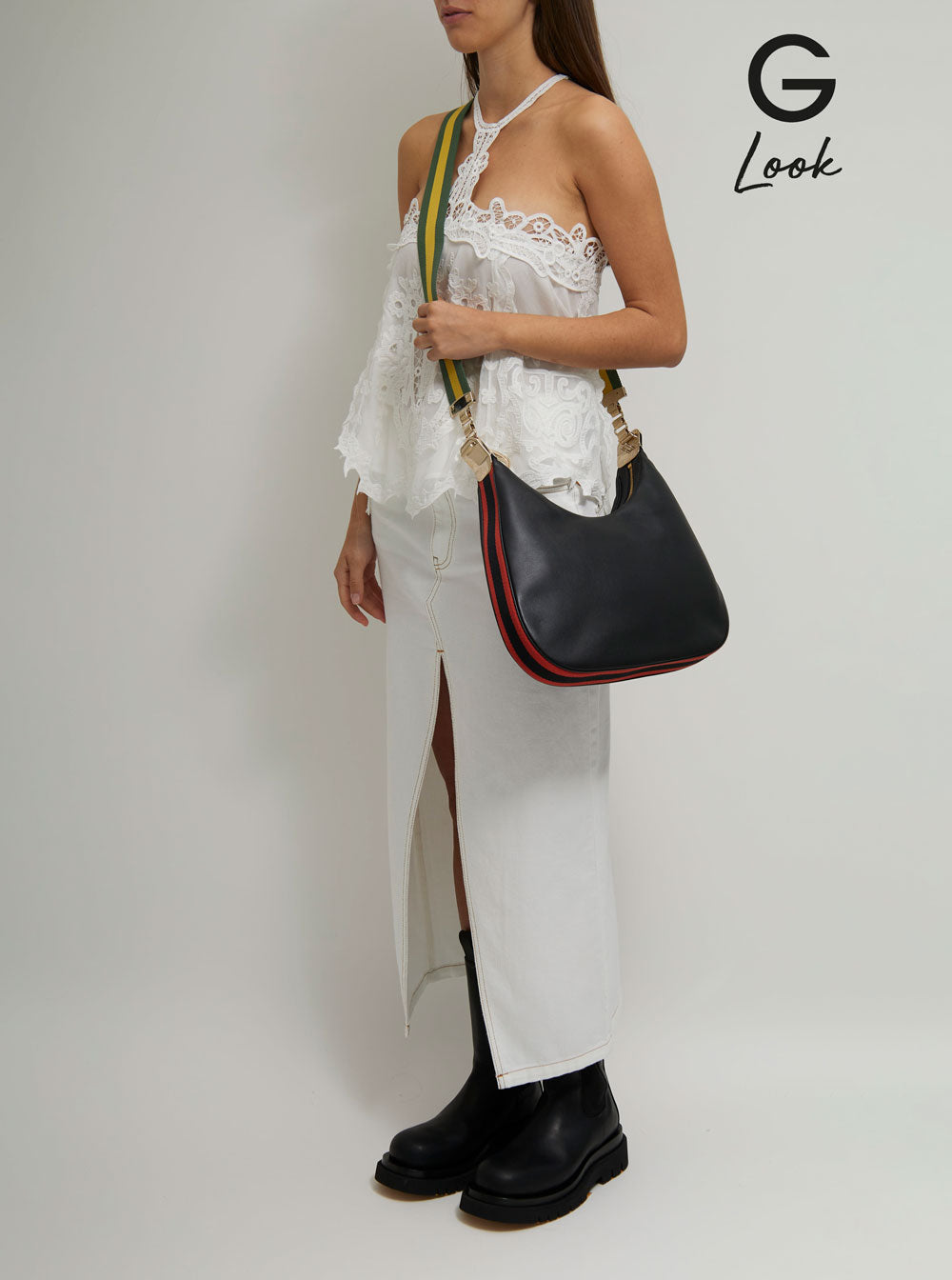 Gucci Women 'Large Attache' Black Crossbody Bag With G Hook Closure In Leather Man