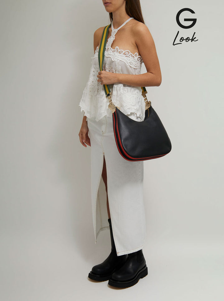 Gucci Women 'Large Attache' Black Crossbody Bag With G Hook Closure In Leather Man