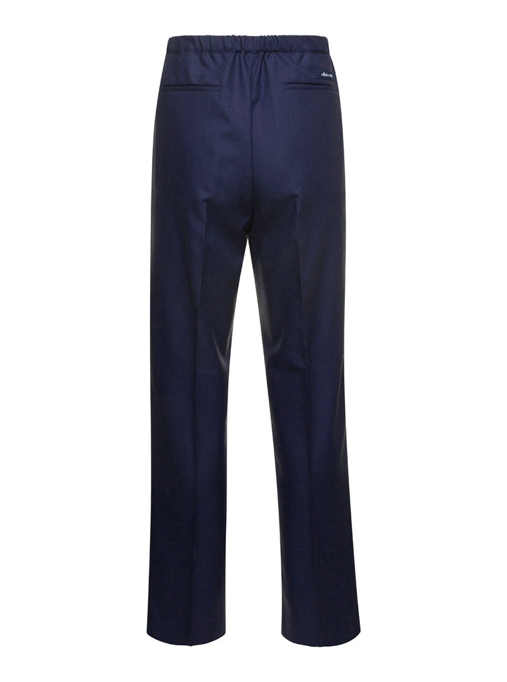Fendi Men Blue Straight Pants In Wool Man