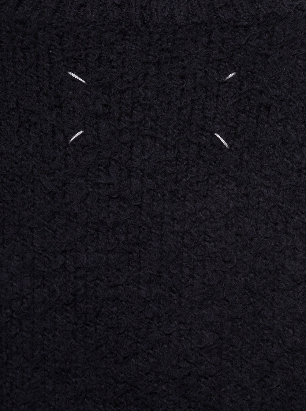 Maison Margiela Women Oversized Black Sweater With Ribbed Trim In Cotton Blend Woman