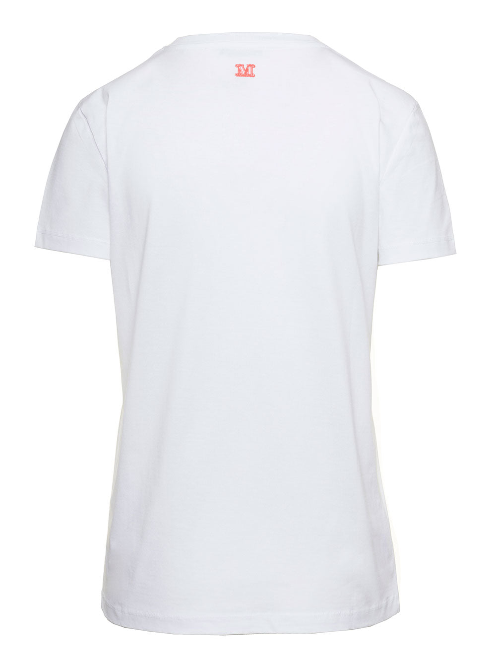 Max Mara Women White T-Shirt With Logo Print On The Chest In Cotton Woman