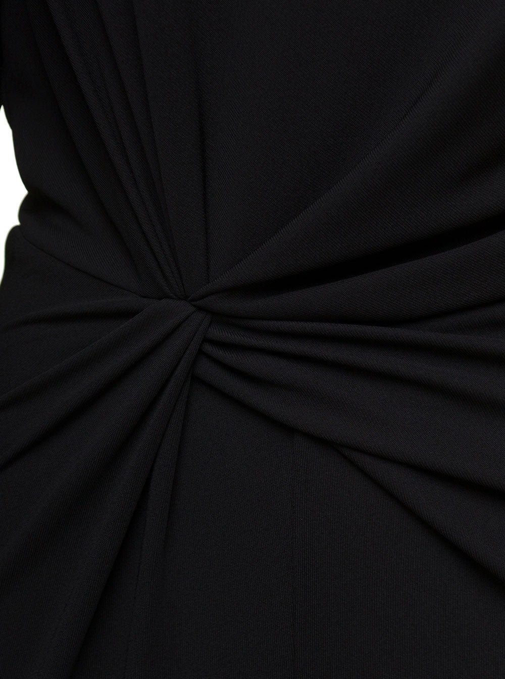 Saint Laurent Women Black One-Shoulder Jumpsuit With Side Gathering In Jersey Woman