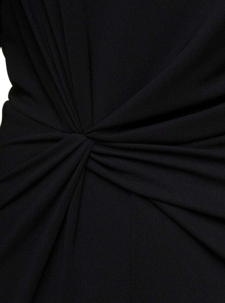 Saint Laurent Women Black One-Shoulder Jumpsuit With Side Gathering In Jersey Woman