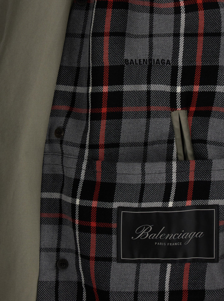 Balenciaga Women 'Double Sleeve' Beige Trench Coat With Extra Pair Of Sleeves In Cotton Woman