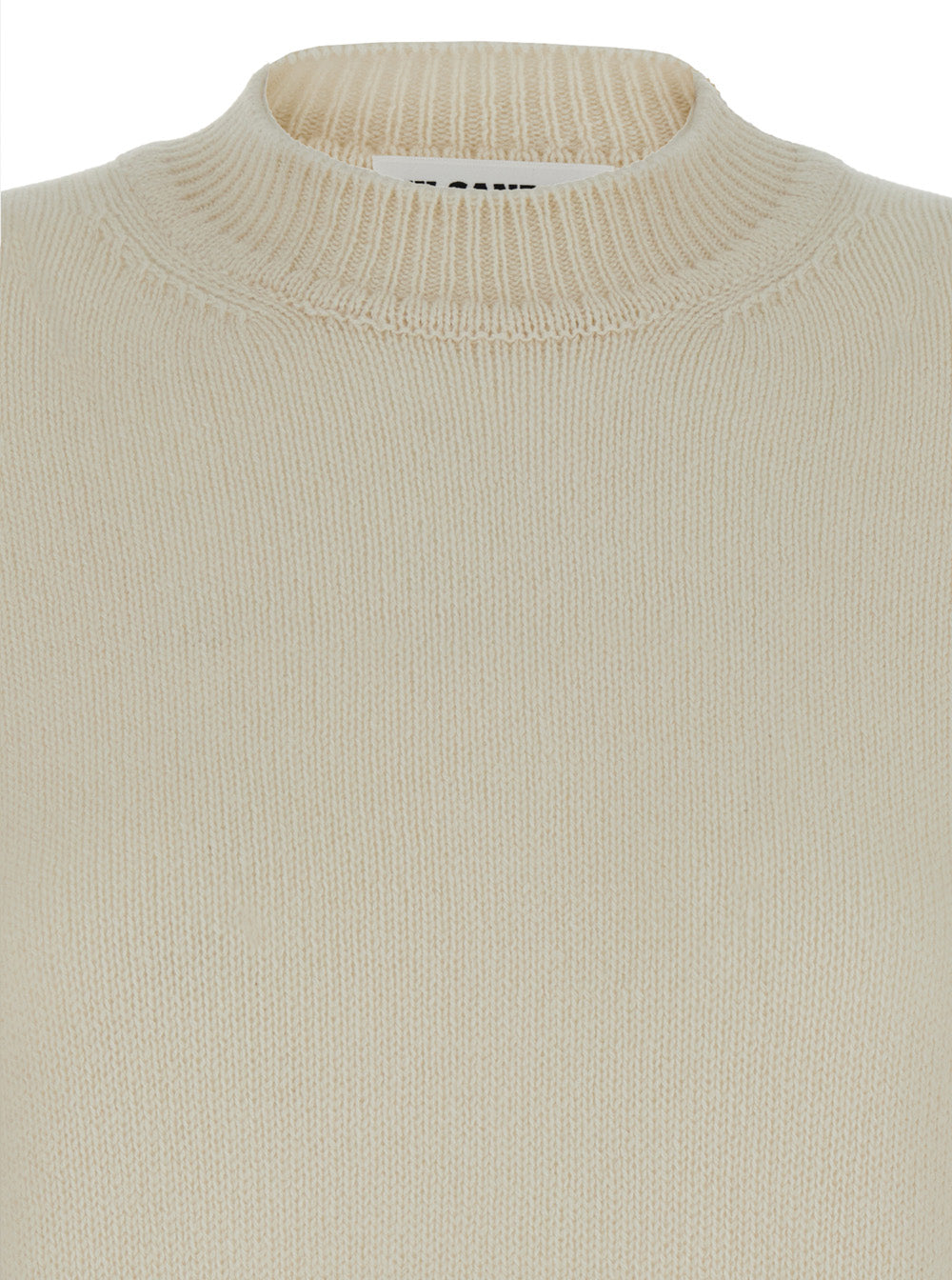 Jil Sander Women Cream Ribbed Pullover In Cashmere Woman