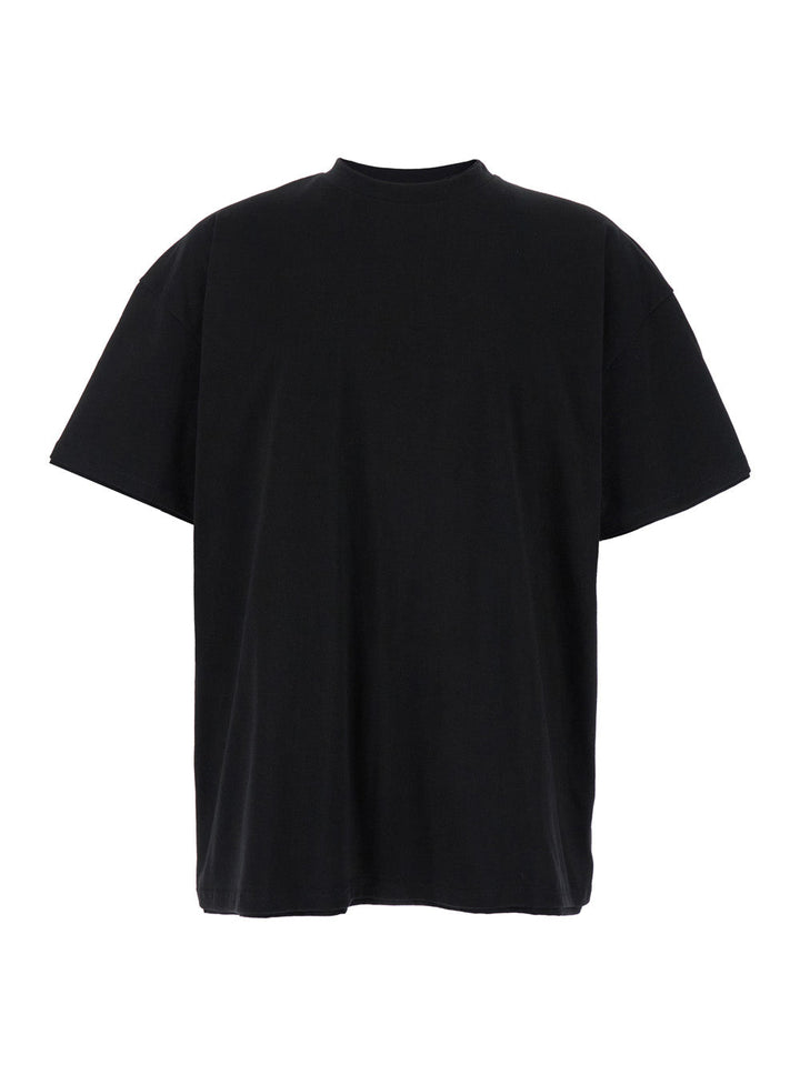 Jil Sander Men Black Double-Layers T-Shirt In Cotton Man