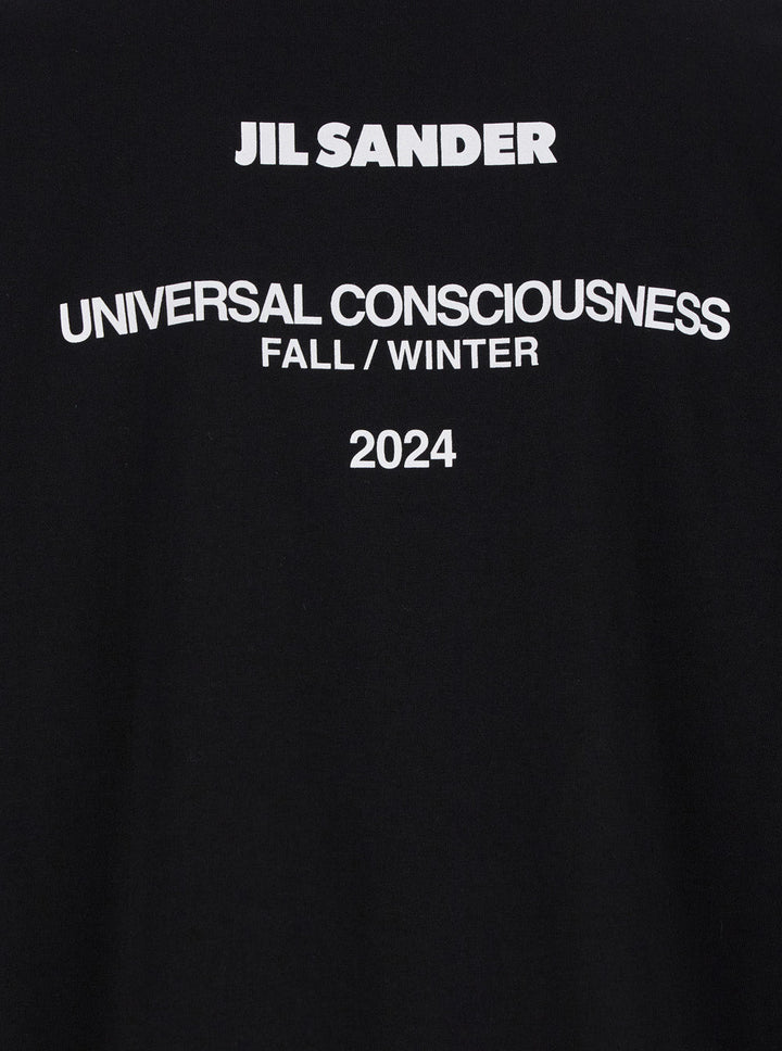 Jil Sander Men Black Double-Layers T-Shirt In Cotton Man