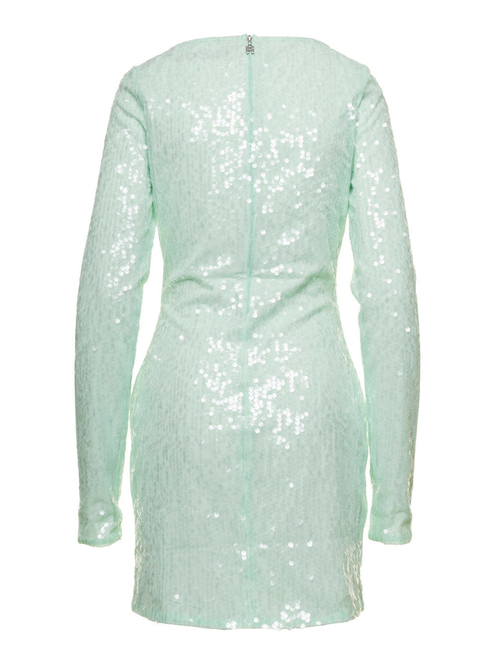 Rotate Women Mini Green Dress With All-Over Sequins In Recycled Fabric Woman